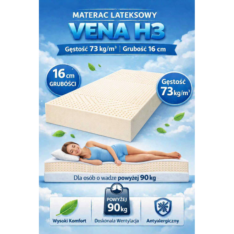 MATERAC LATEKSOWY VENA PLUS - H3